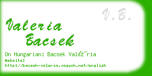 valeria bacsek business card